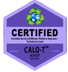 Certified Aerial Lift / Work Platform Operator - Technician Level Badge